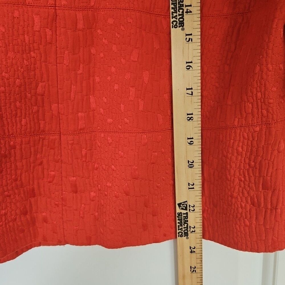 Coldwater Creek Zip Front Jacket Blazer Embroidered Orange Size Med. Bright Fun - Picture 11 of 12